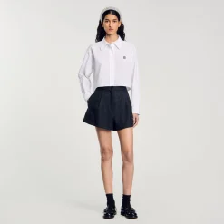 Jupes & Shorts*SANDRO Short à Motifs Chevrons Gris Foncé