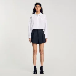 Jupes & Shorts*SANDRO Short à Motifs Chevrons Gris Foncé