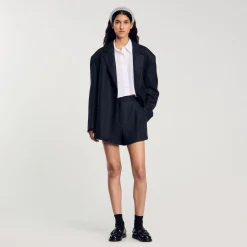 Jupes & Shorts*SANDRO Short à Motifs Chevrons Gris Foncé