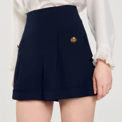Jupes & Shorts*SANDRO Short à Revers Marine