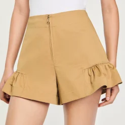 Jupes & Shorts*SANDRO Short à Volants Camel
