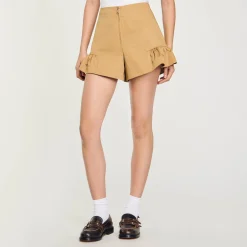 Jupes & Shorts*SANDRO Short à Volants Camel