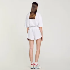 Jupes & Shorts*SANDRO Short Boxer Imprimé France blanc