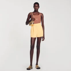 Costumes|Jupes & Shorts*SANDRO Short Droit Jaune Orange