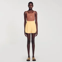 Costumes|Jupes & Shorts*SANDRO Short Droit Jaune Orange
