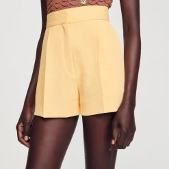 Costumes|Jupes & Shorts*SANDRO Short Droit Jaune Orange