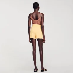 Costumes|Jupes & Shorts*SANDRO Short Droit Jaune Orange