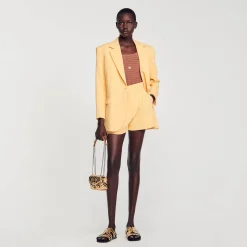 Costumes|Jupes & Shorts*SANDRO Short Droit Jaune Orange