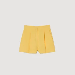 Costumes|Jupes & Shorts*SANDRO Short Droit Jaune Orange