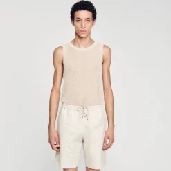 Pantalons & Shorts*SANDRO Short En Coton Beige Clair