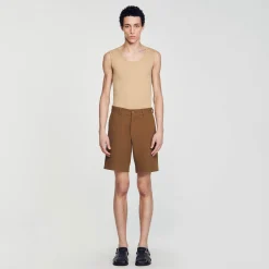 Pantalons & Shorts*SANDRO Short En Coton Camel