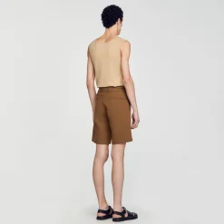 Pantalons & Shorts*SANDRO Short En Coton Camel