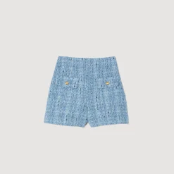 Ensembles|Jupes & Shorts*SANDRO Short En Tweed Bleu