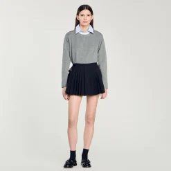 Jupes & Shorts*SANDRO Short Jupe à Plis Noir