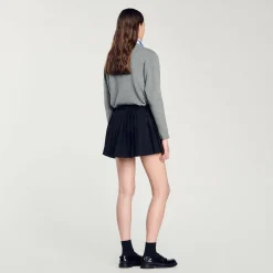 Jupes & Shorts*SANDRO Short Jupe à Plis Noir