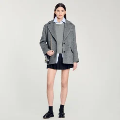 Jupes & Shorts*SANDRO Short Jupe à Plis Noir