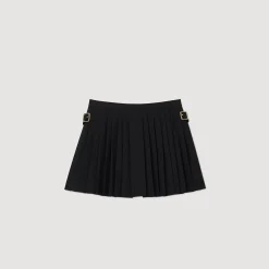 Jupes & Shorts*SANDRO Short Jupe à Plis Noir