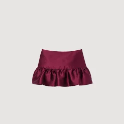 Ensembles|Jupes & Shorts*SANDRO Short Jupe En Satin Bordeaux