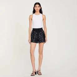 Ensembles|Jupes & Shorts*SANDRO Short Orné De Pastilles Noir