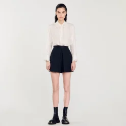 Jupes & Shorts*SANDRO Short Taille Haute Avec Boutons Noir
