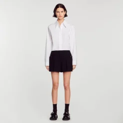 Costumes|Jupes & Shorts*SANDRO Short Taille Haute En Tweed Noir