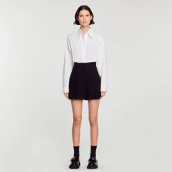 Costumes|Jupes & Shorts*SANDRO Short Taille Haute En Tweed Noir