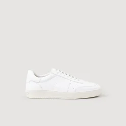 Sneakers*SANDRO Sneakers En Cuir De Tannerie Certifiée blanc
