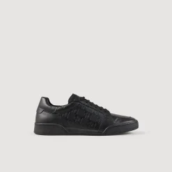Sneakers*SANDRO Sneakers En Cuir Embossé Square Cross Noir