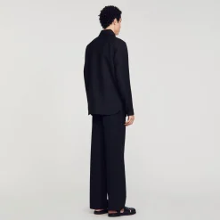 Manteaux & Blousons|Chemises*SANDRO Surchemise Boutonnée Noir