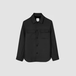 Manteaux & Blousons|Chemises*SANDRO Surchemise Boutonnée Noir