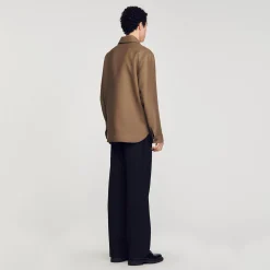 Manteaux & Blousons|Chemises*SANDRO Surchemise Boutonnée Kaki clair