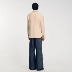 Manteaux & Blousons|Chemises*SANDRO Surchemise Boutonnée Beige