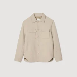 Manteaux & Blousons|Chemises*SANDRO Surchemise Boutonnée Beige