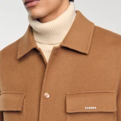 Manteaux & Blousons|Chemises*SANDRO Surchemise Double Face Camel