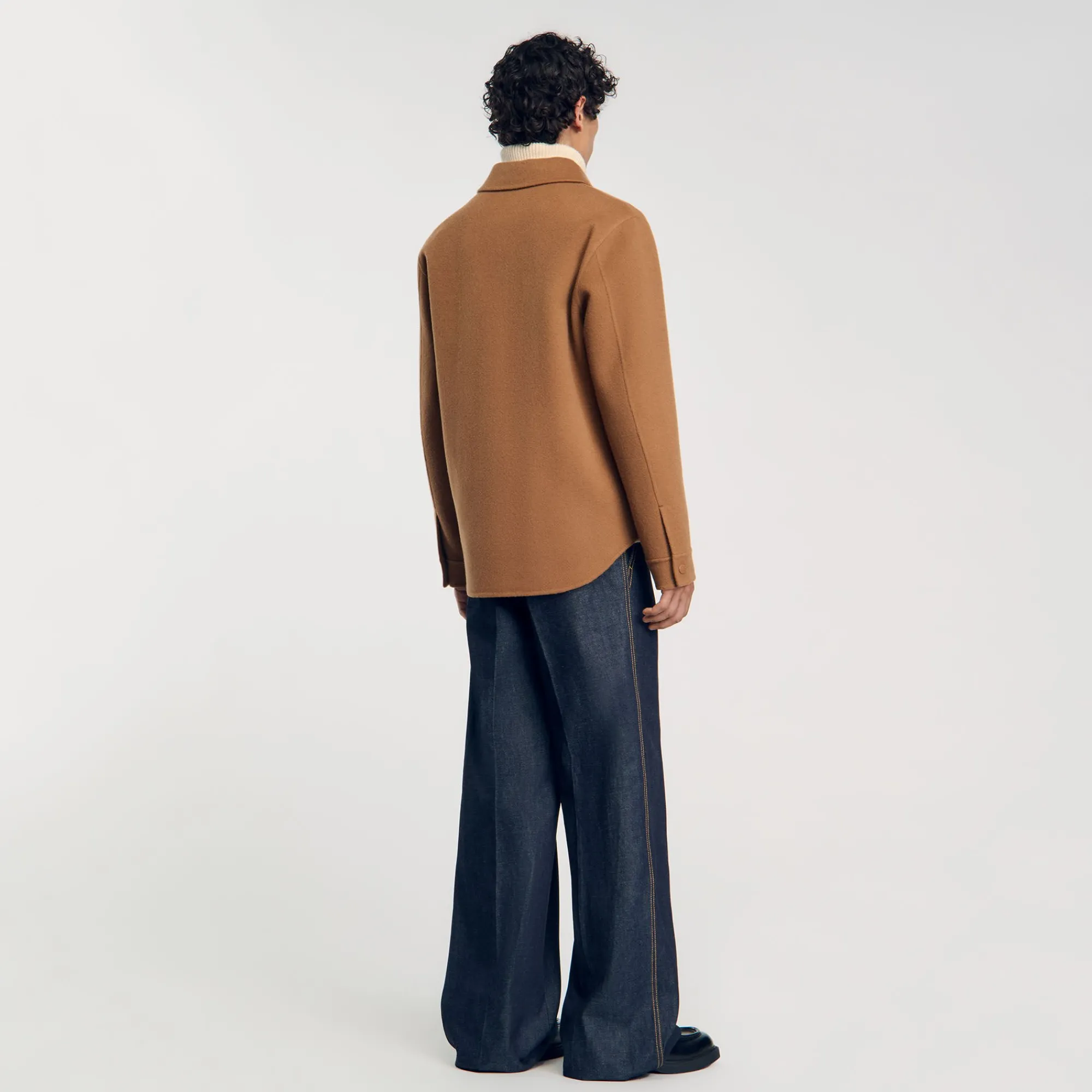 Manteaux & Blousons|Chemises*SANDRO Surchemise Double Face Camel
