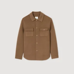 Manteaux & Blousons|Chemises*SANDRO Surchemise Double Face Camel