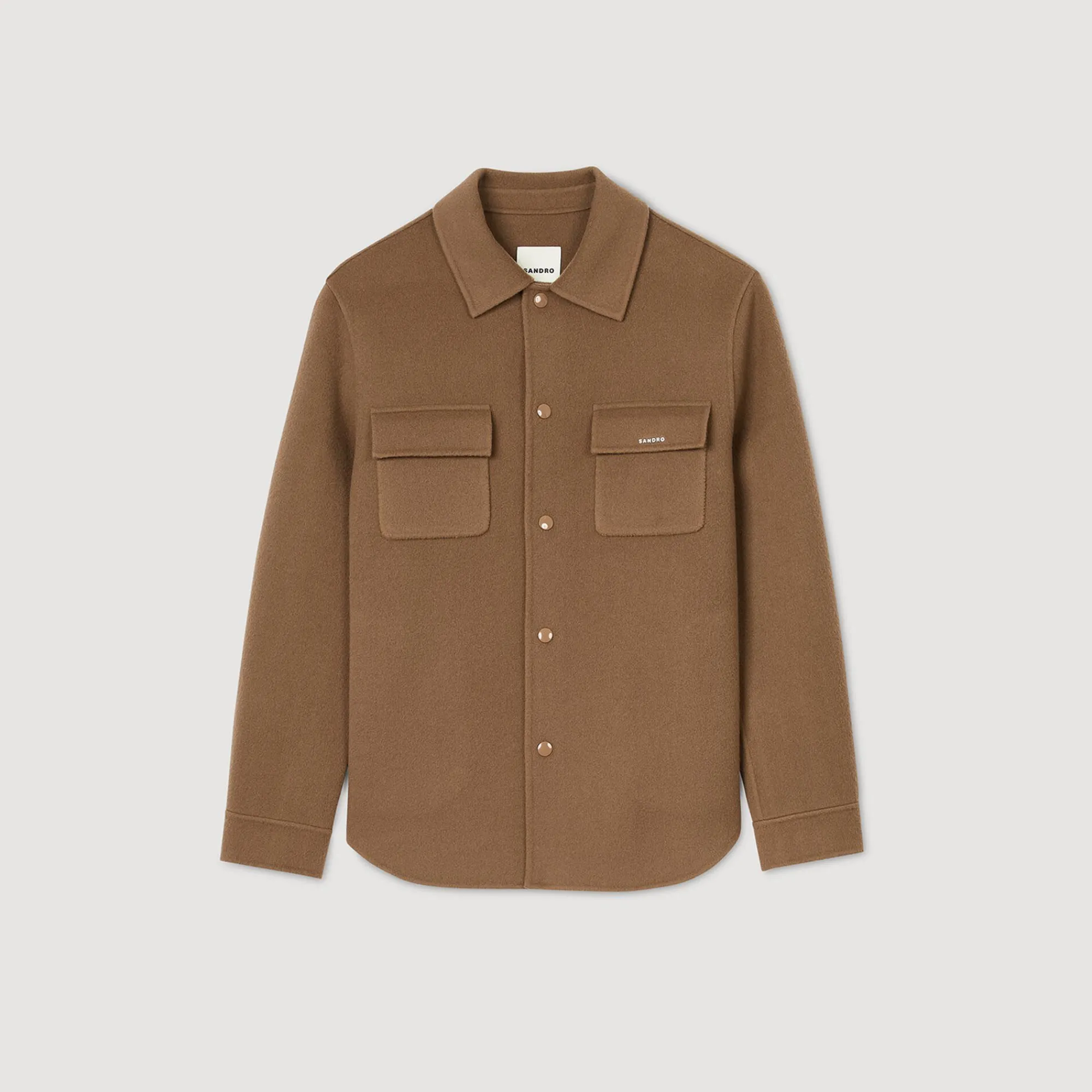 Manteaux & Blousons|Chemises*SANDRO Surchemise Double Face Camel