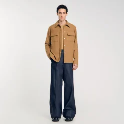 Manteaux & Blousons|Chemises*SANDRO Surchemise En Laine Camel