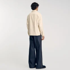 Chemises*SANDRO Surchemise En Velours Côtelé Beige