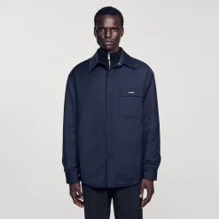 Manteaux & Blousons|Chemises*SANDRO Surchemise Ouatinée Oversize Marine