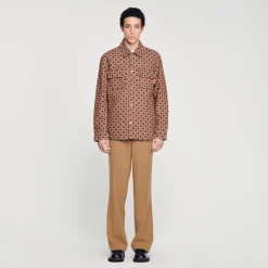 Manteaux & Blousons|Chemises*SANDRO Surchemise Square Cross Marron Foncé