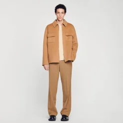 Manteaux & Blousons|Chemises*SANDRO Surchemise Zippée Camel