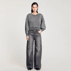 Pulls & Cardigans*SANDRO Sweat à Col Bijoux Gris