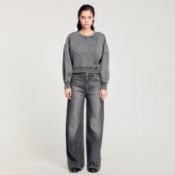 Pulls & Cardigans*SANDRO Sweat à Col Bijoux Gris