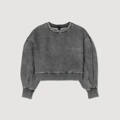 Pulls & Cardigans*SANDRO Sweat à Col Bijoux Gris