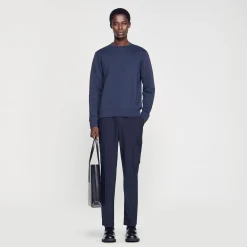Sweats & Joggings*SANDRO Sweat Molletonné Brodé Marine