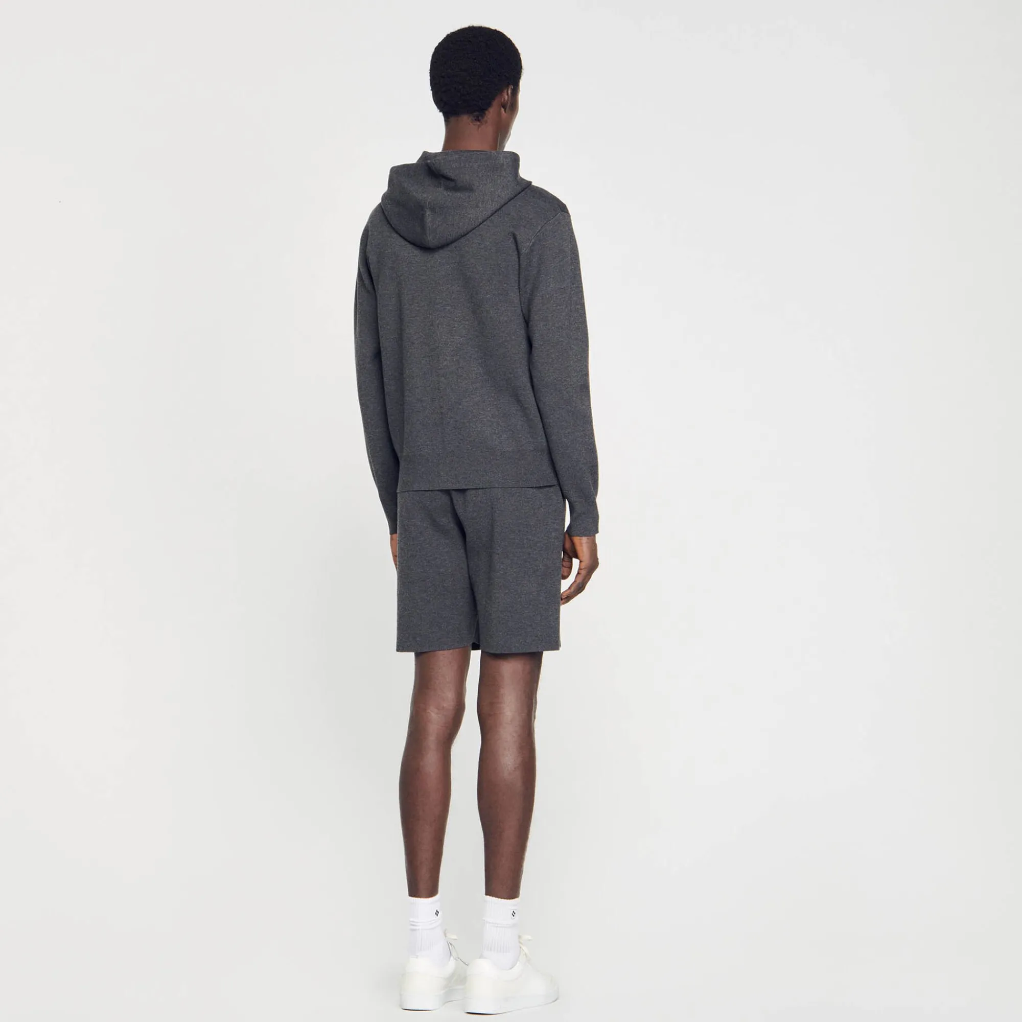 Sweats & Joggings|Pulls & Gilets*SANDRO Sweatshirt à Capuche gris chiné