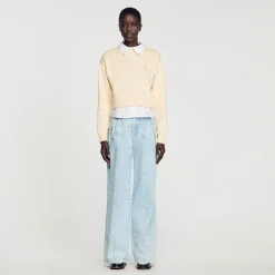 Pulls & Cardigans*SANDRO Sweatshirt 2 En 1 Ecru