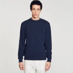 Sweats & Joggings*SANDRO Sweatshirt Fleur En Coton Marine