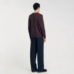 Sweats & Joggings|Pulls & Gilets*SANDRO Sweatshirt Fleurs Chocolat